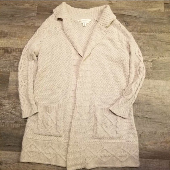 Max Studio Luxury Yarns Alpaca blend Long Open front Cable Knit Cardigan 1X - Picture 1 of 5